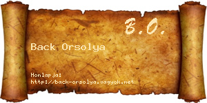 Back Orsolya névjegykártya